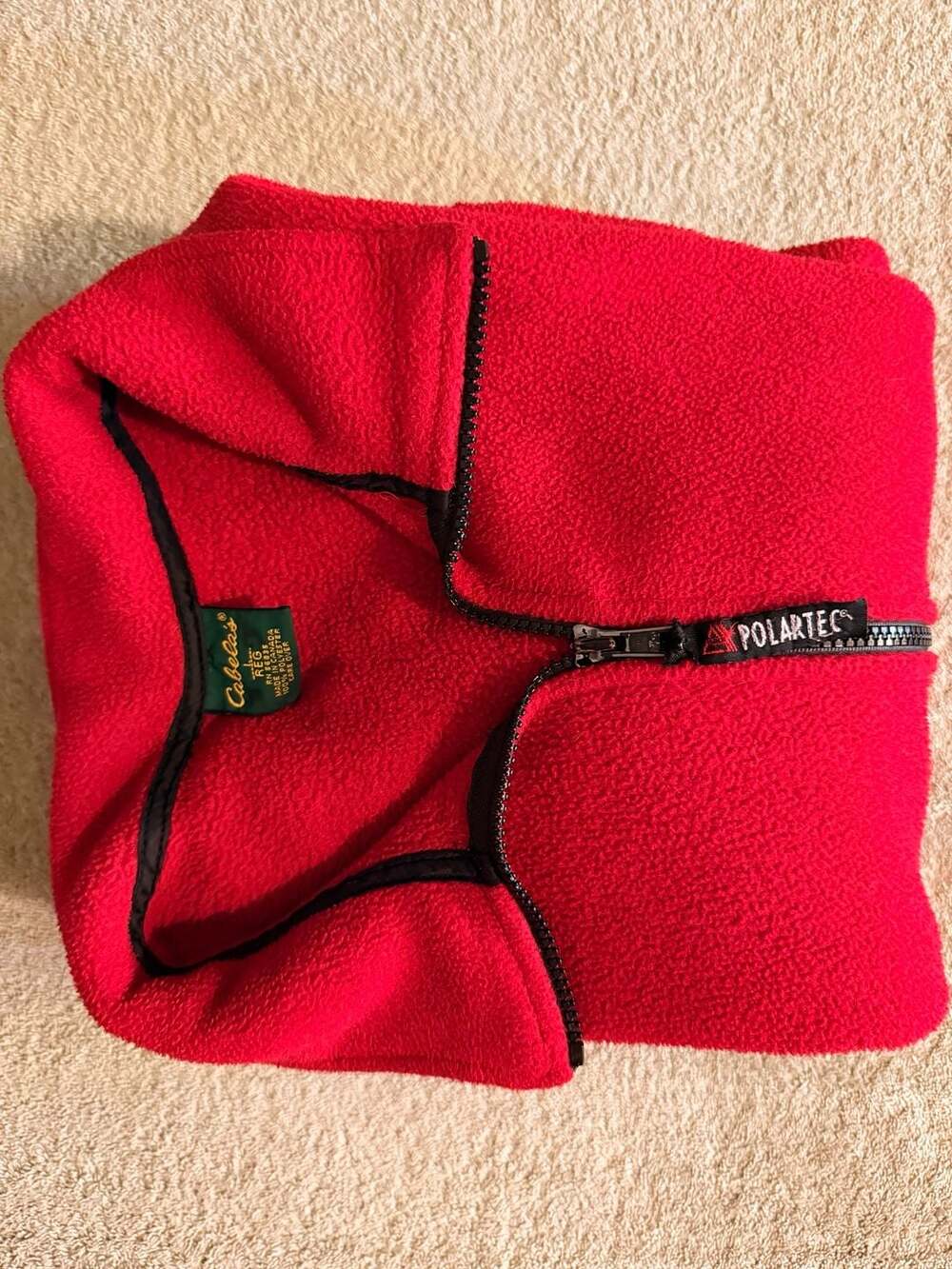 Cabela's Polartec Fleece Jacket Size L Red Full Zip - Picture 10 of 10